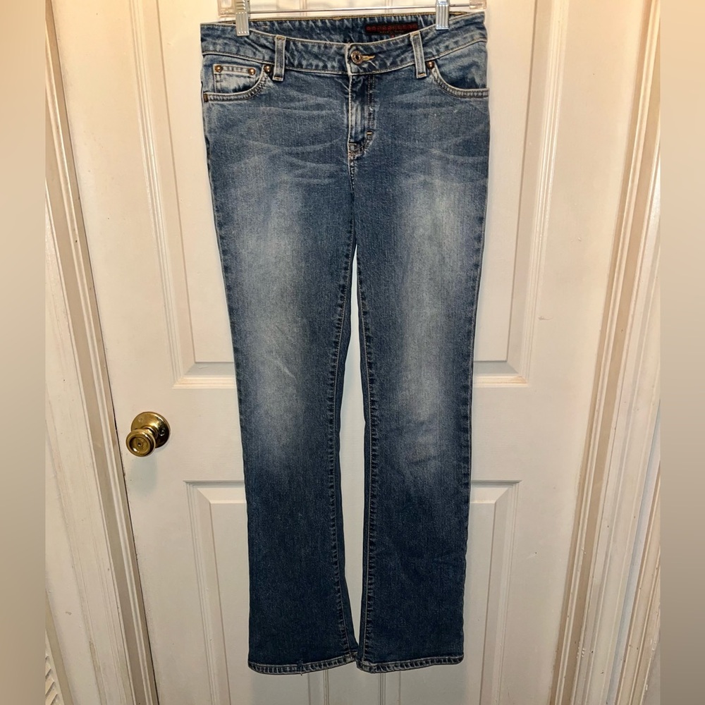 AG ADRIANO GOLDSCHMIED Women’s Distressed Denim Jeans. Waist 29. Inseam 33.5.
